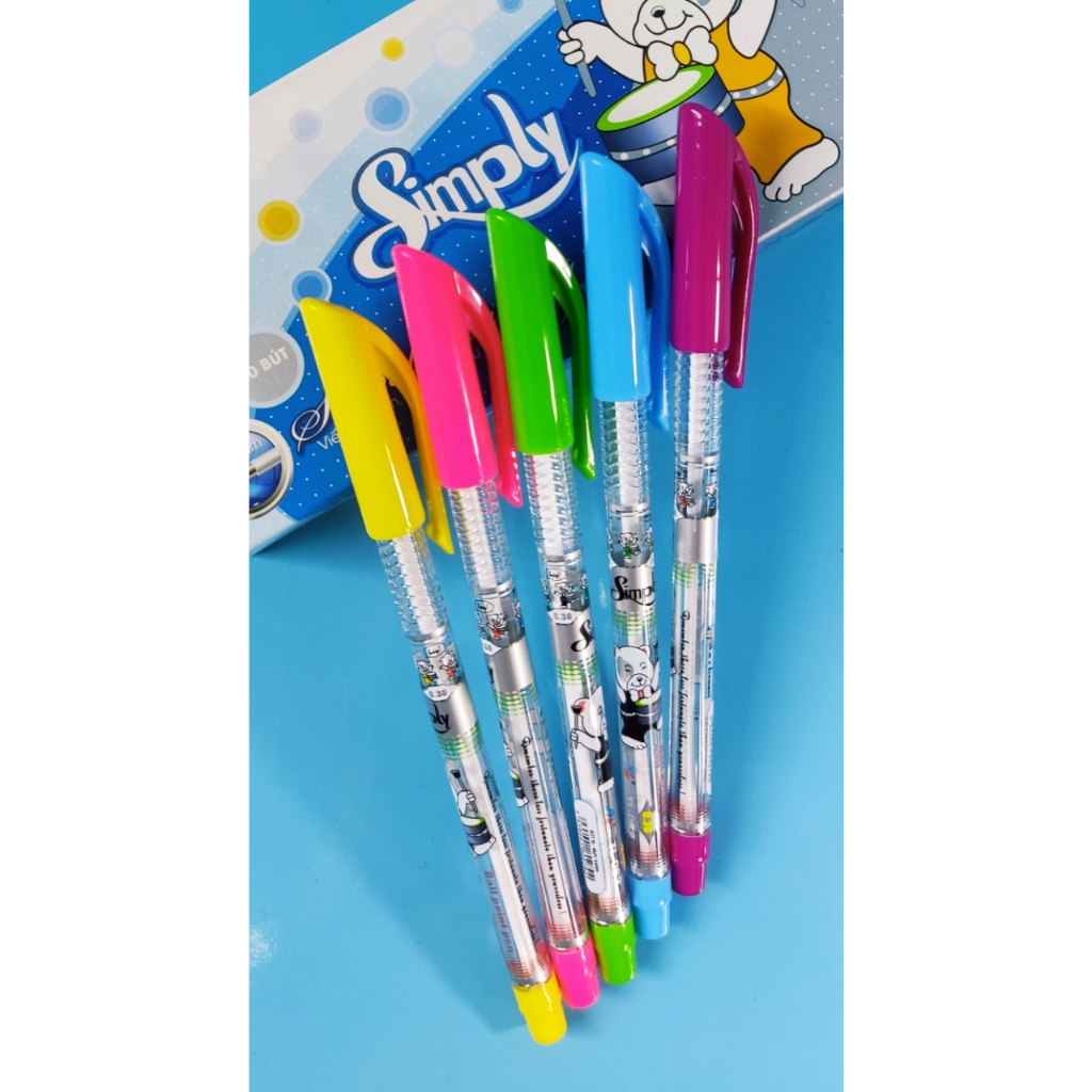 Thiên Long  TL062 bút bi SIMPLY mực xanh, đen 0.38mm.