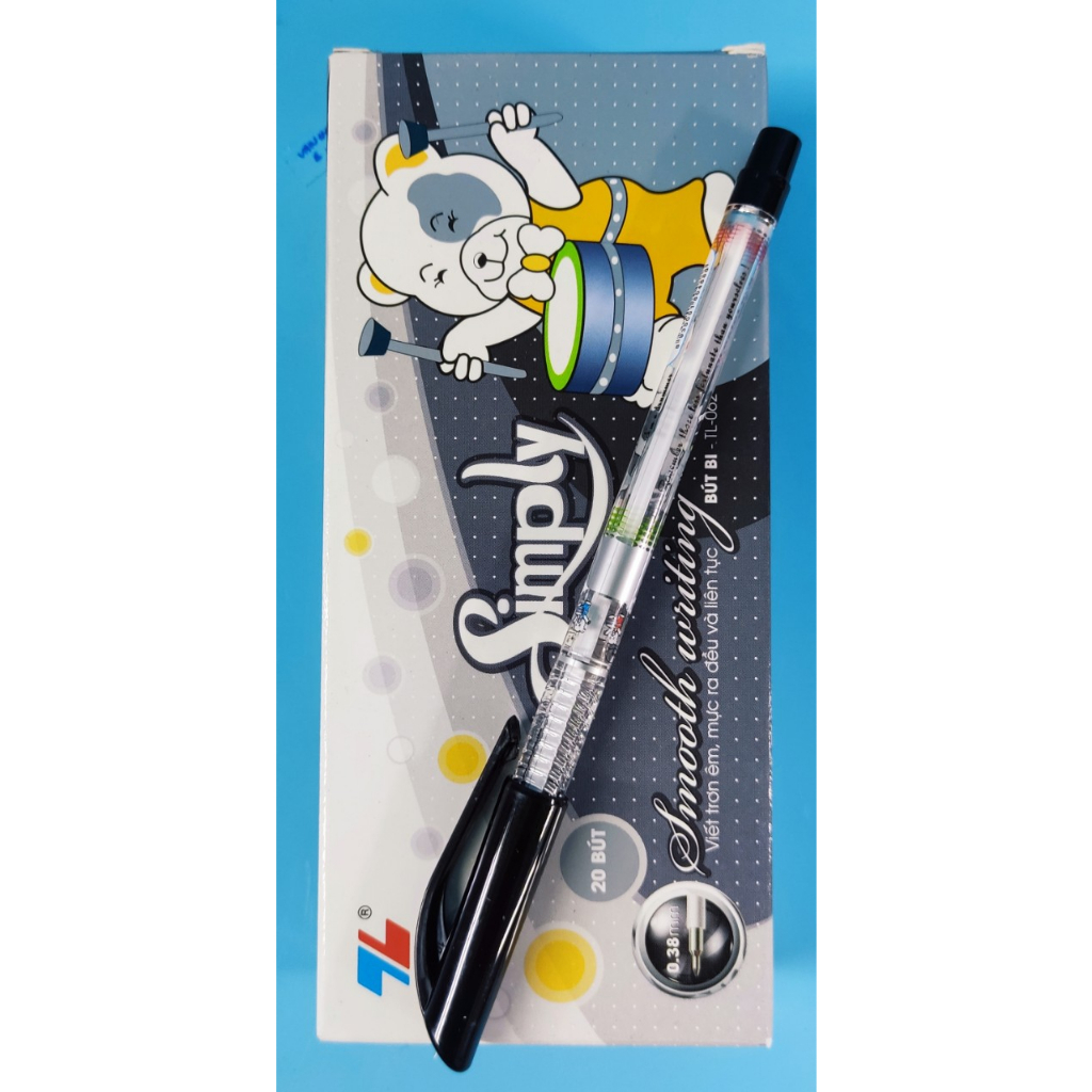 Thiên Long  TL062 bút bi SIMPLY mực xanh, đen 0.38mm.