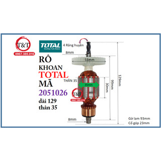 Rô to khoan total mã 2051026, td2051026e, ruôt khoan total 10 ly
