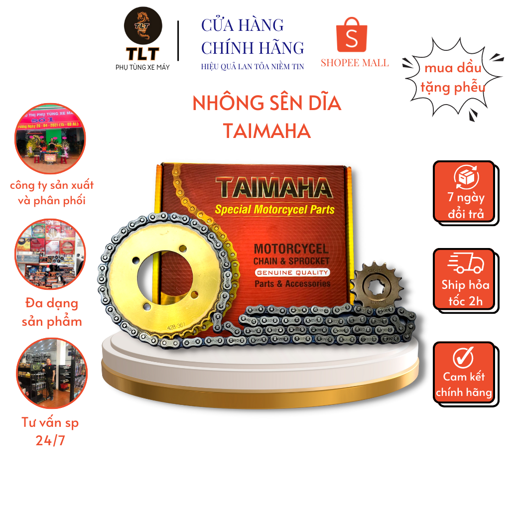 Nhông sên dĩa TLT sản xuất bằng công nghệ tại Thái Lan sử dụng 30000km bh 12 tháng