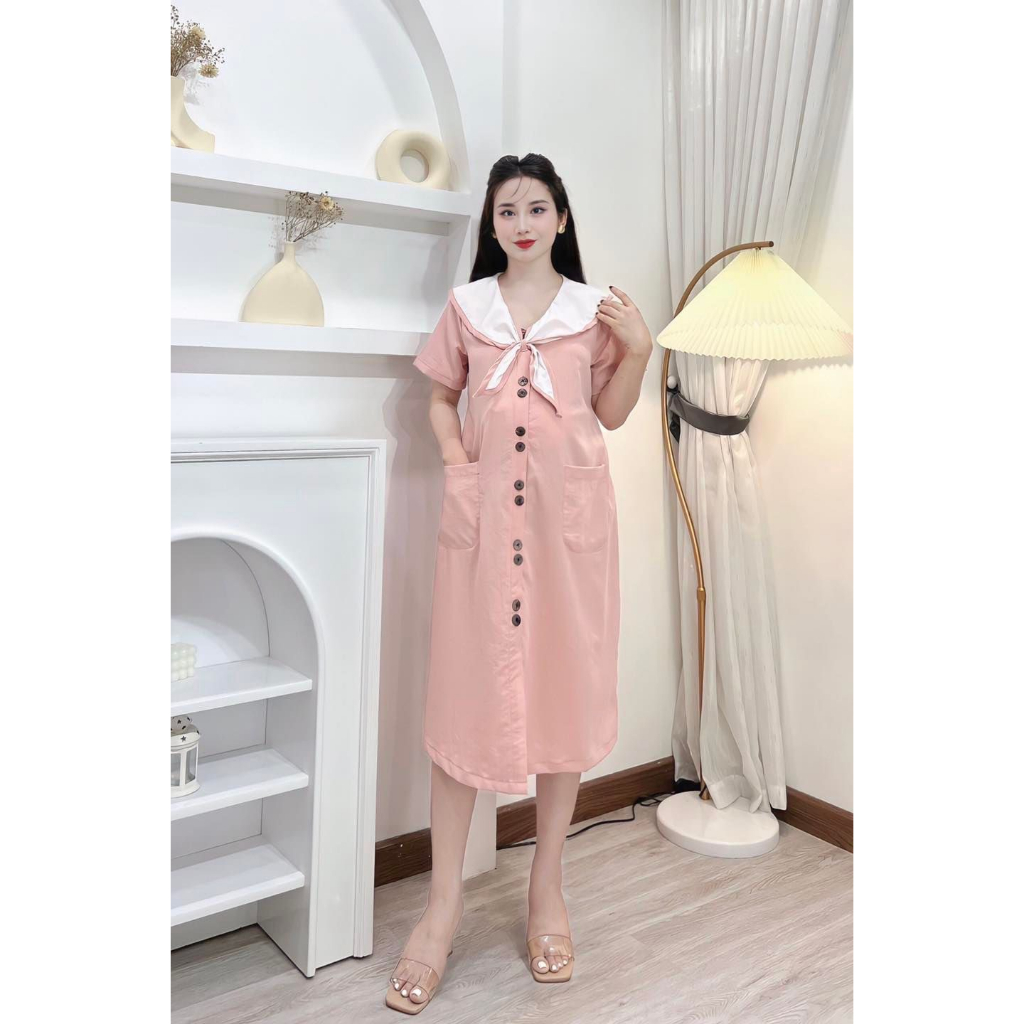 Váy bầu công sở thiết kế cổ thủ thủy