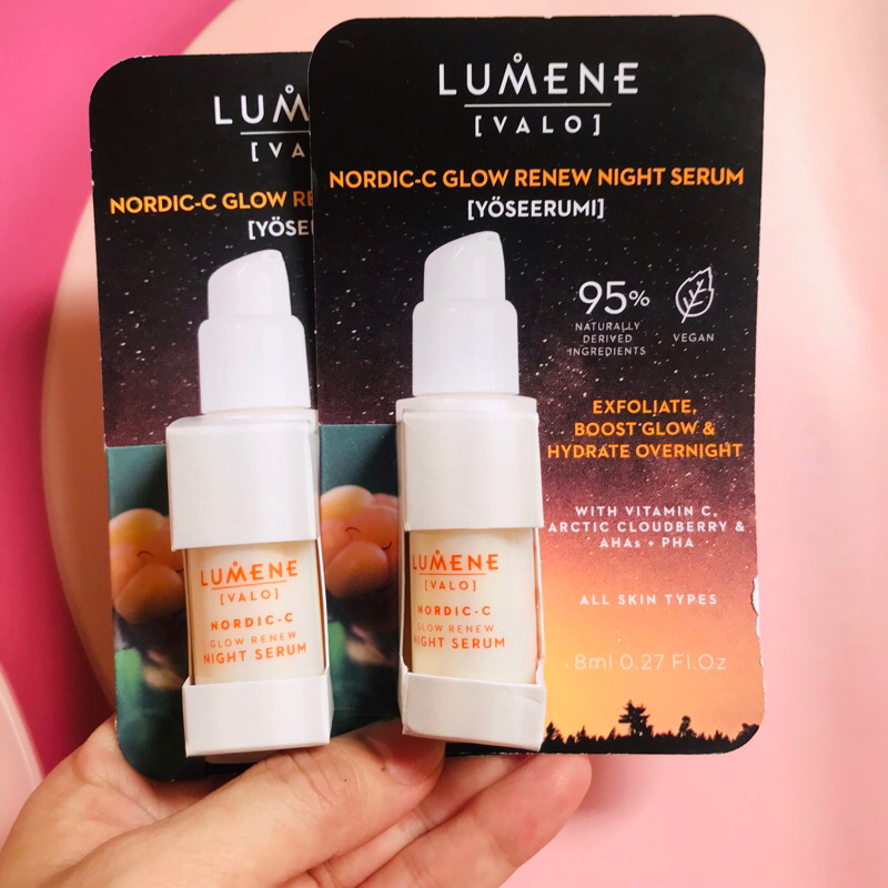 Tinh chất dưỡng sáng da Lumene Finland NORDIC-C Valo Glow Boost Essence & Glow Renew Night Serum