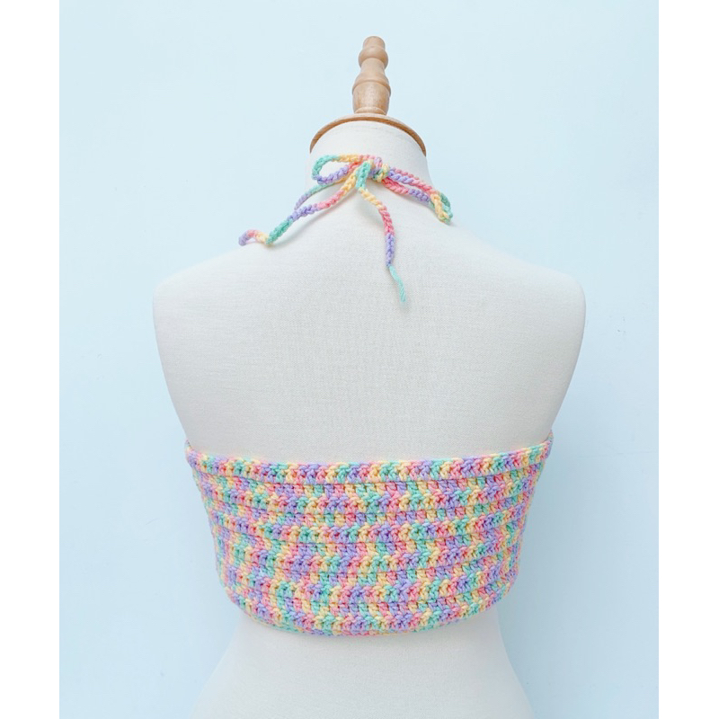 SUMMER CROPTOP 🌤 Áo len croptop móc crochet handmade màu loang dễ thương