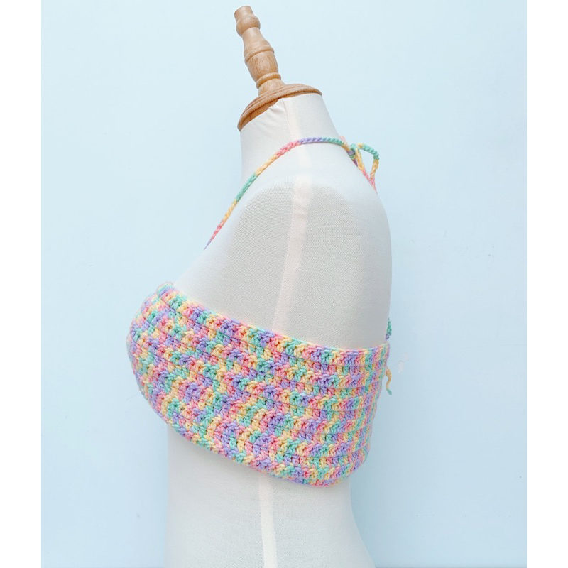 SUMMER CROPTOP 🌤 Áo len croptop móc crochet handmade màu loang dễ thương