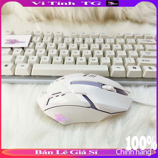 Combo bàn phím chuột GIẢ CƠ CÓ LED MÀU TRẮNG / ĐEN GIÁ RẺ Vi tính TG CBGC21