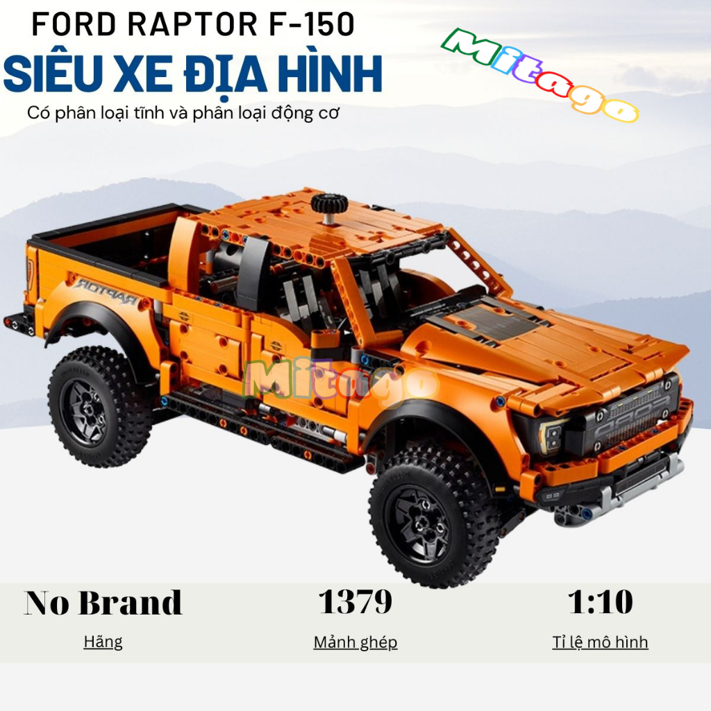 Mô hình lắp ráp siêu xe technic Ford Raptor F150 tỉ lệ 1:10 1379 PCS cung cấp bởi Mitago