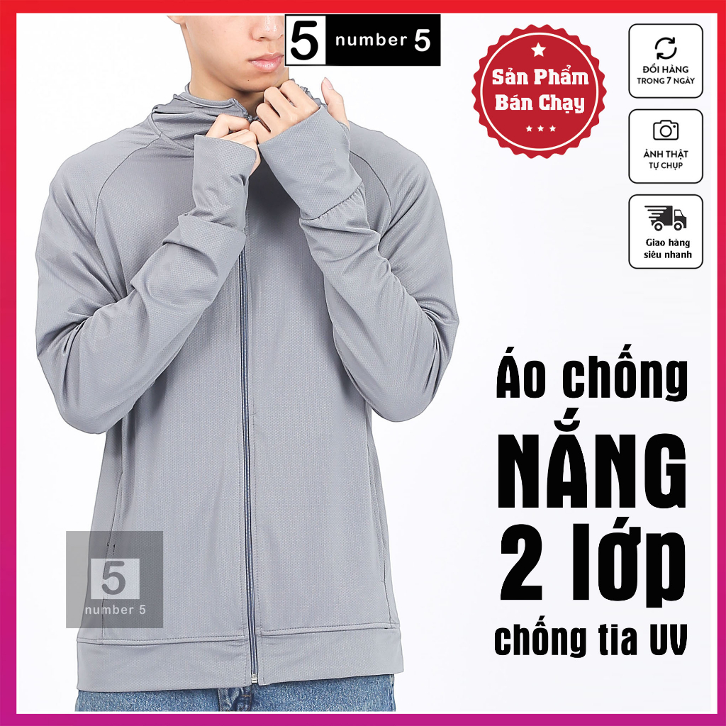 Áo Chống Nắng Nam 2 Lớp, Áo Khoác Chống Nắng Vải Kim Cương Vải Dày Chống Tia UV [ACN2]