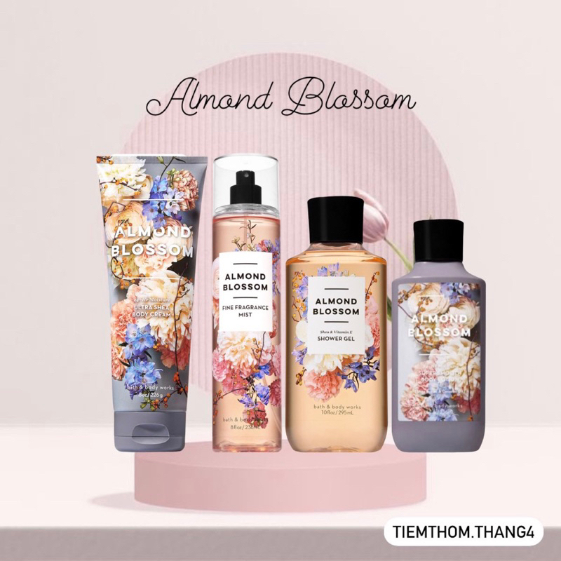 •𝐀𝐥𝐦𝐨𝐧𝐝 𝐁𝐥𝐨𝐬𝐬𝐨𝐦• Bath & Body Works - Sản phẩm dưỡng và xịt thơm toàn thân dành cho nữ