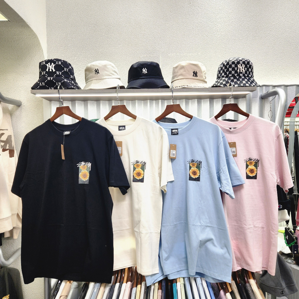 Chính hãng STUSSY FLOWER GRID TEE - Áo thun Stussy Unisex Nam Nữ chính hãng Authenitc
