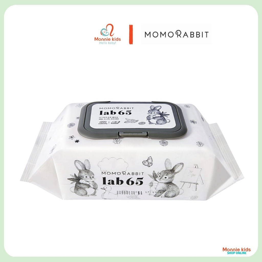 Khăn giấy ướt cho bé Momo Rabbit Lab 65 vân nổi 72 tờ