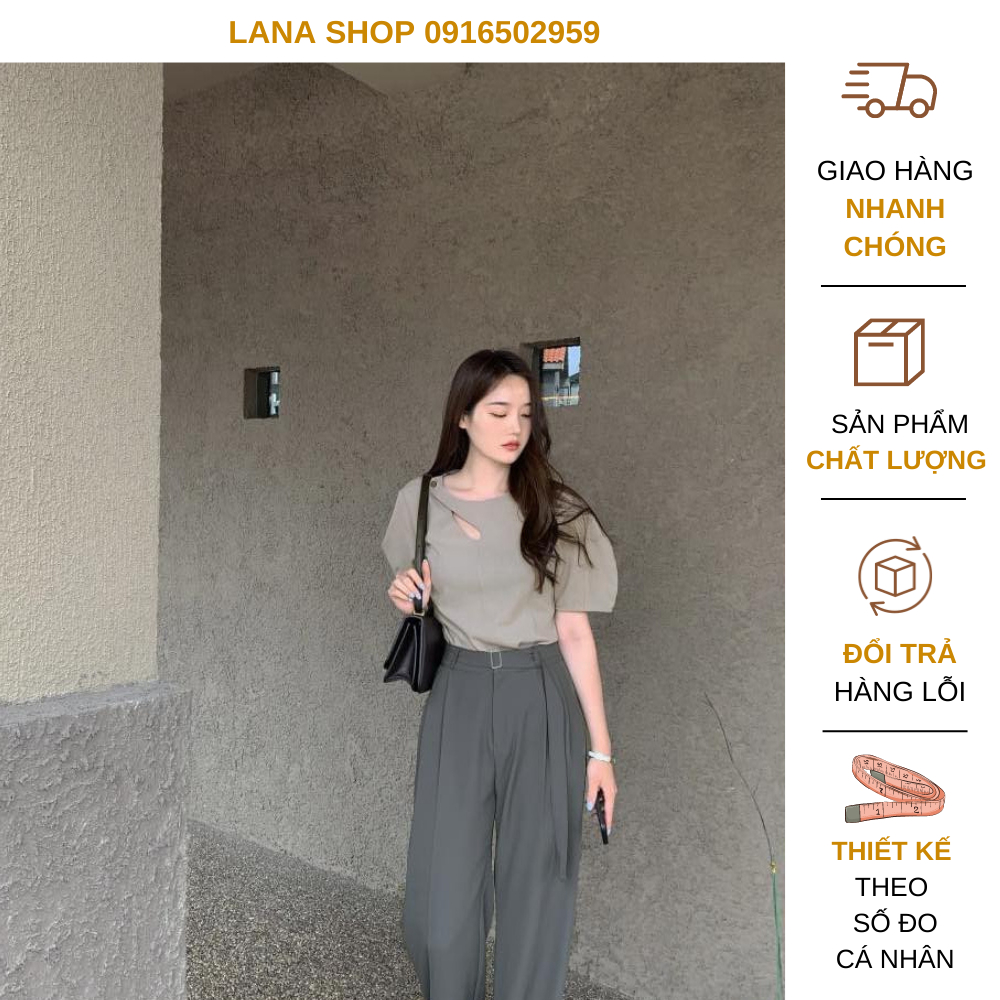 Quần tây xuông dài, ống suông nữ rộng, cạp cao cho nàng công sở, chất liệu cao cấp với 3 màu sắc cơ bản