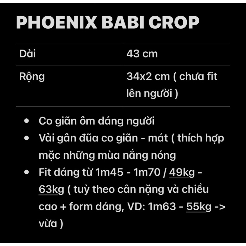 Áo ✮𝐏𝐇𝐎𝐄𝐍𝐈𝐗✮ babi Crop