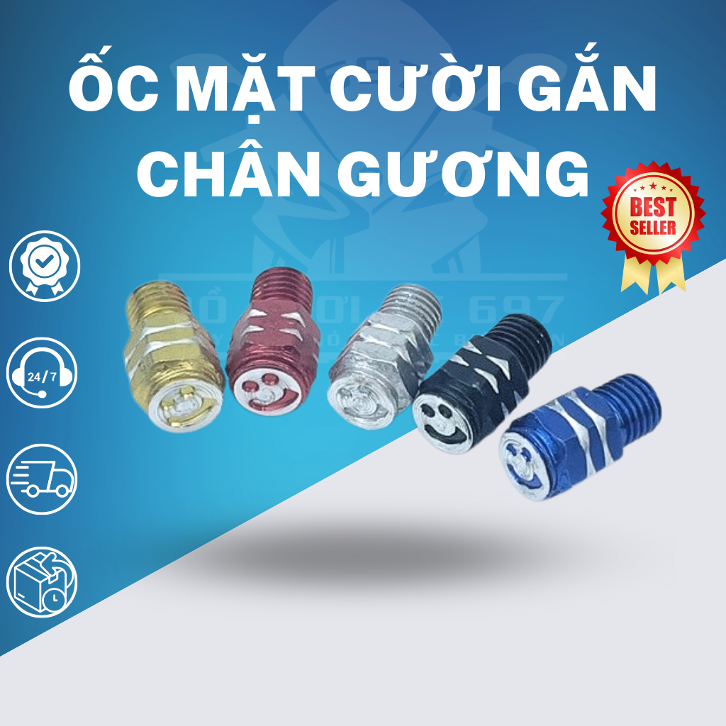 Ốc mặt cười gắn chân gương xe máy giá 1 đôi có bán lẻ