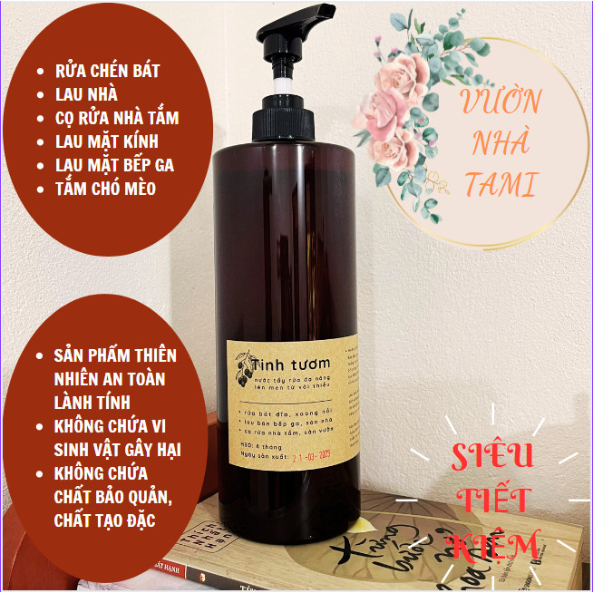 Nước tẩy rửa đa năng, chai 1.000ml ,nước lau sàn, lau kính, rửa bát, cọ rửa vệ sinh