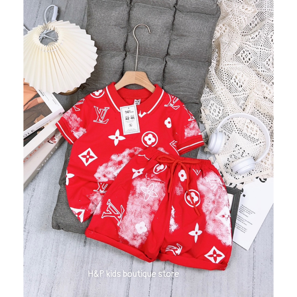 SALE_Bộ  LV cotton có cổ cực ngầu cho bé 20-35kg_Thoitrangbeyeu J&B kids