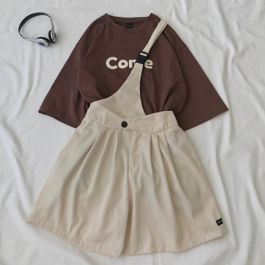 Yếm Quần Short Dây Quai Chéo Nữ JEMCLOSET Chất Liệu Kaki Mềm Phong Cách Hàn Quốc Pila 7209