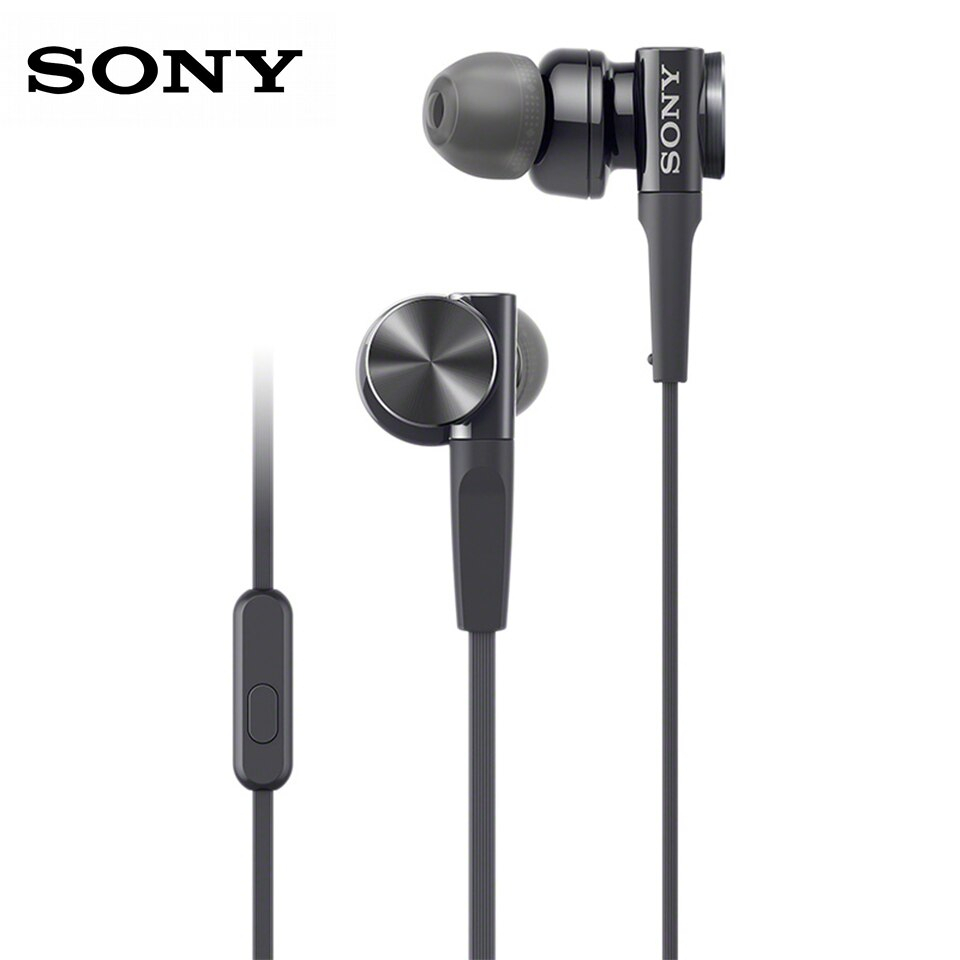 SONY MDR XB75AP với tai nghe bass 3.5mm được gắn với tai nghe âm thanh được gắn với micro