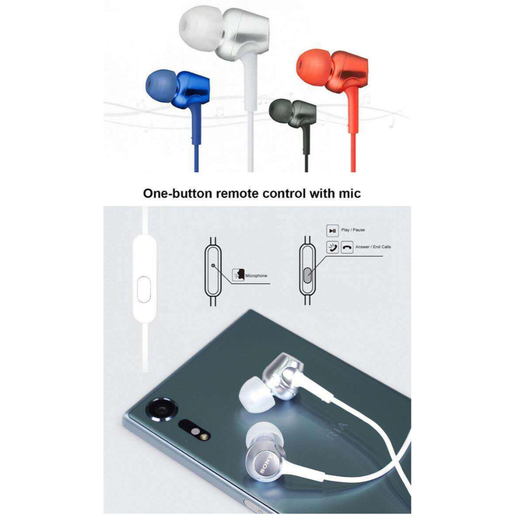 SONY MDR-EX255AP Tai Nghe Âm Thanh Nổi 3.5Mm Tai Nghe Có Dây Sport Tai Nghe Nhét Tai Earbuds Có Micrô