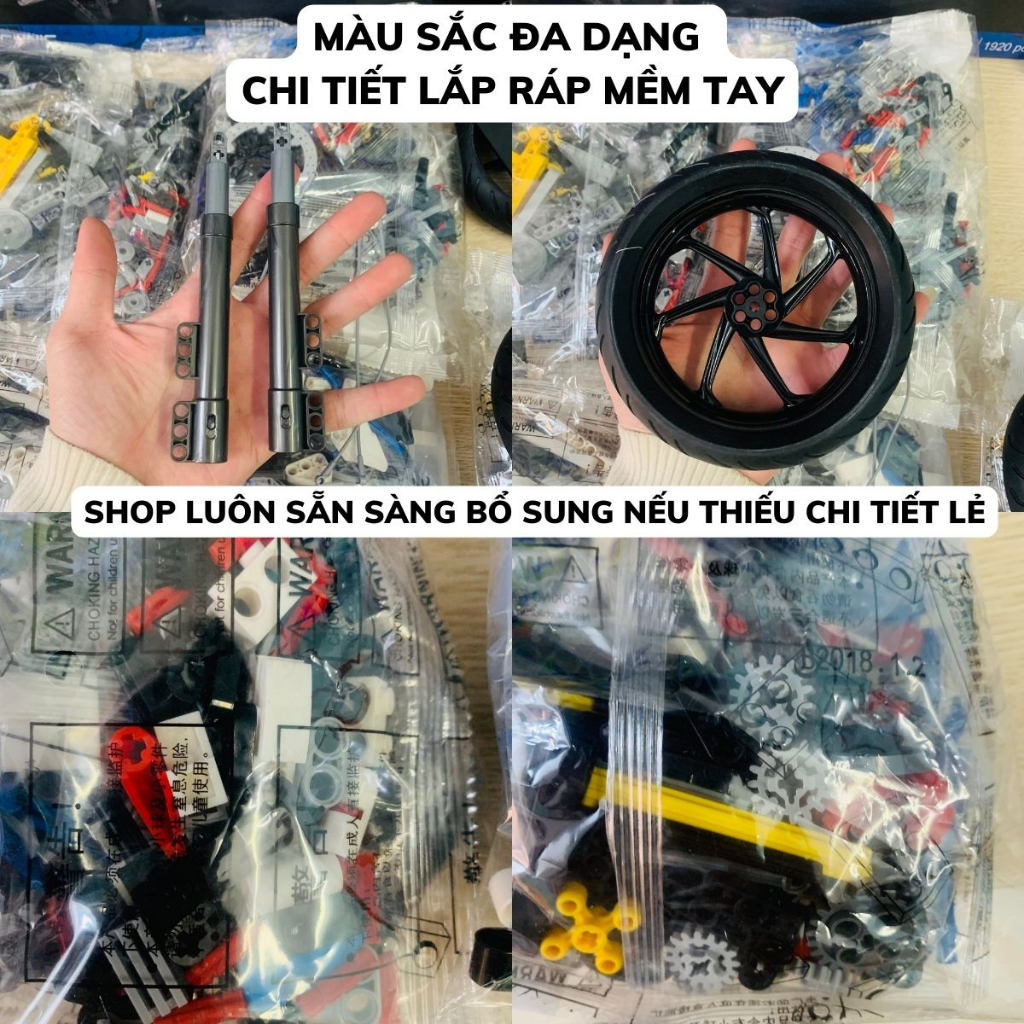 Mô hình lắp ráp xe máy BWM M1000rr - Mô hình technic tỉ lệ 1:5 1920 PCS