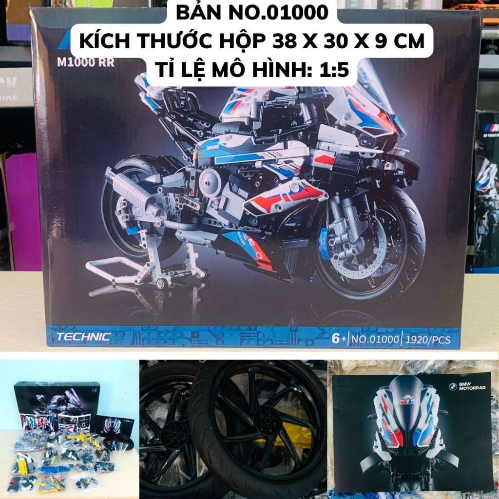 Mô hình lắp ráp xe máy BWM M1000rr - Mô hình technic tỉ lệ 1:5 1920 PCS