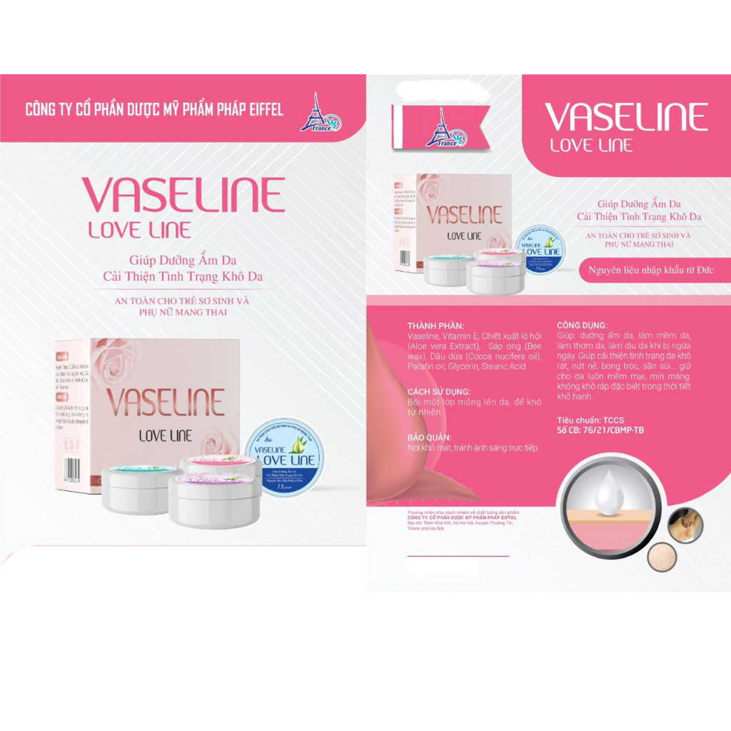 Sáp Nẻ Vaseline Love Line Dưỡng Ẩm Cho Da Khô, Mềm Da, Thơm Da, Dịu Da  Nguyên Liệu Nhập Khẩu Đức NOBORE