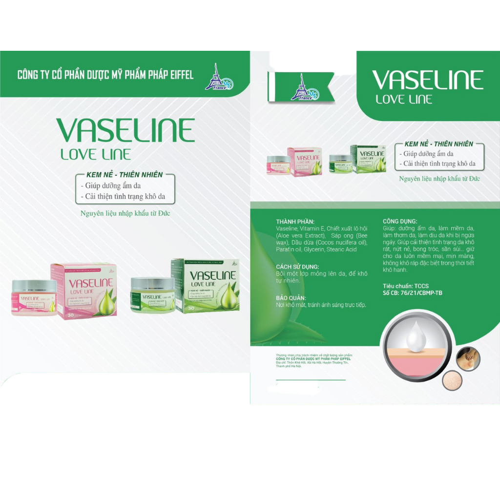 Sáp Nẻ Vaseline Love Line Dưỡng Ẩm Cho Da Khô, Mềm Da, Thơm Da, Dịu Da  Nguyên Liệu Nhập Khẩu Đức NOBORE