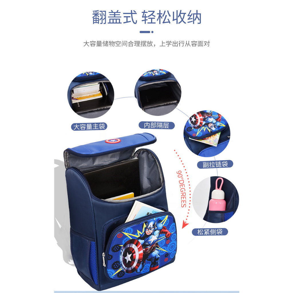 Balo học sinh cấp 1, balo chống gù cho bé hoạt hình công chúa, siêu nhân người nhện xinh xắn