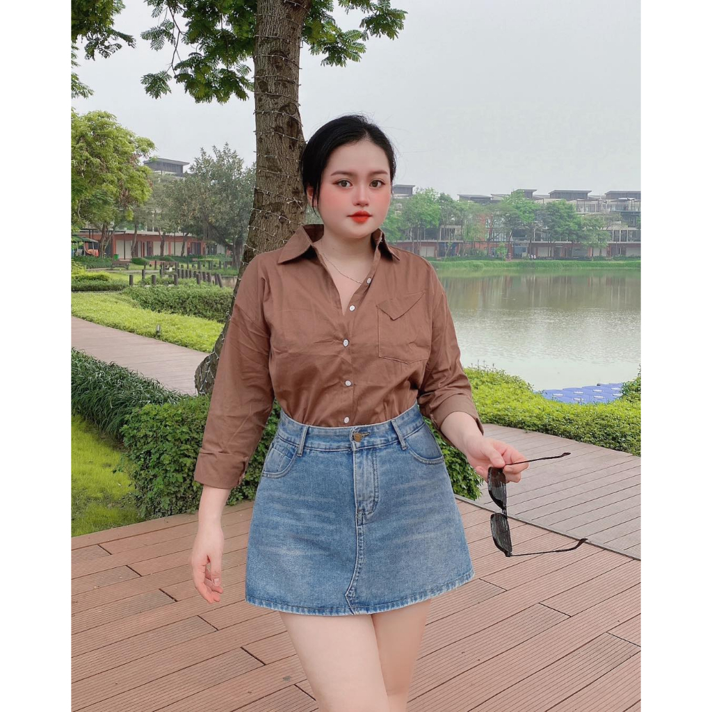 Quần jean giả váy BIGSIZE 2 MÀU ĐEN XANH M5085 55-95KG [BOON BOON BIGSIZE]