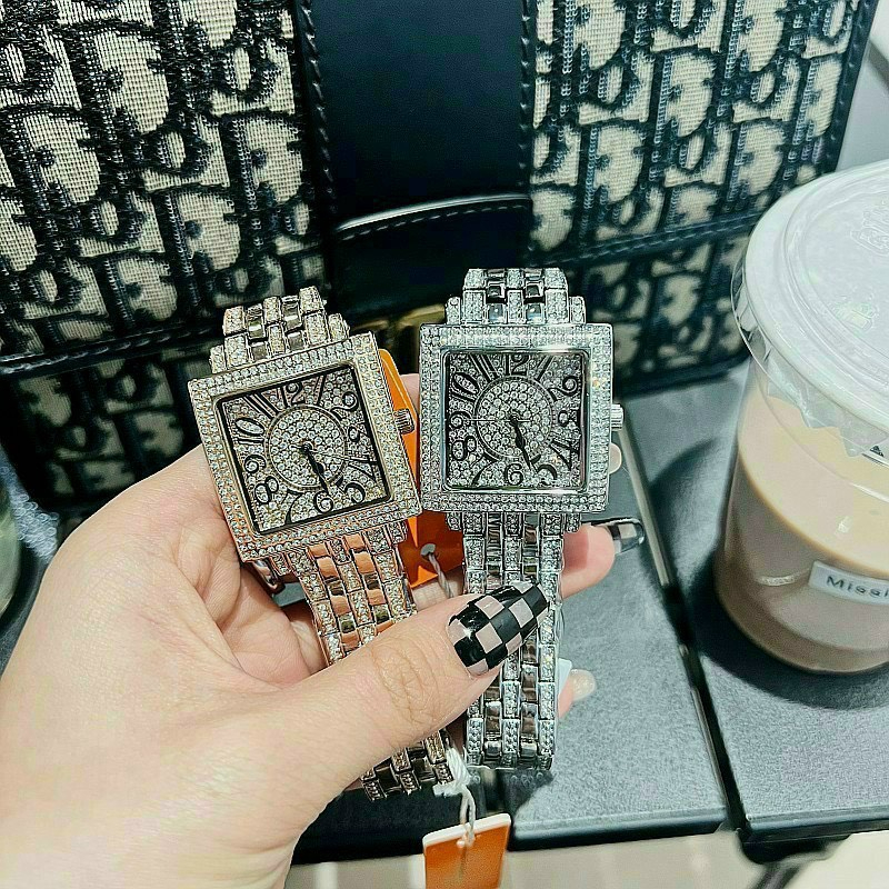 Đồng Hồ Nữ Mobangtuo Mặt Vuông, Size 32mm, Mặt Kính Chống Trày, Chống Nước, Đính Đá Sang Trọng Dành Cho Nữ
