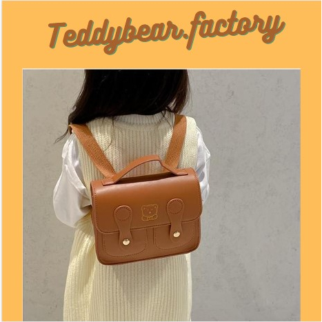 Balo Da PU Mini Hình Gấu Dễ Thương Cho Bé Nhật Bản Bé Trai Bé Gái Đi Chơi Đi Học TEDDYBEAR