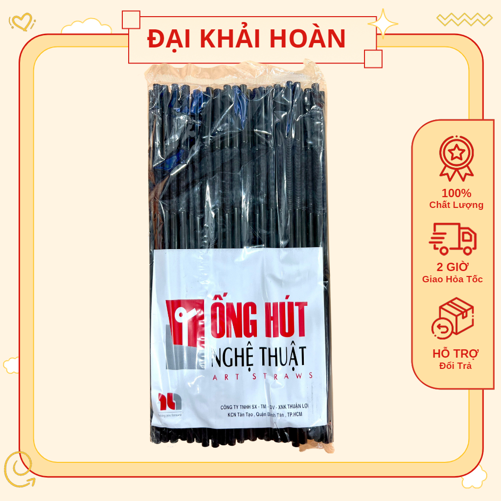 Ống hút nghệ thuật xoắn tạo hình màu đen| Ống hút phi 6| Ống hút bẻ đầu
