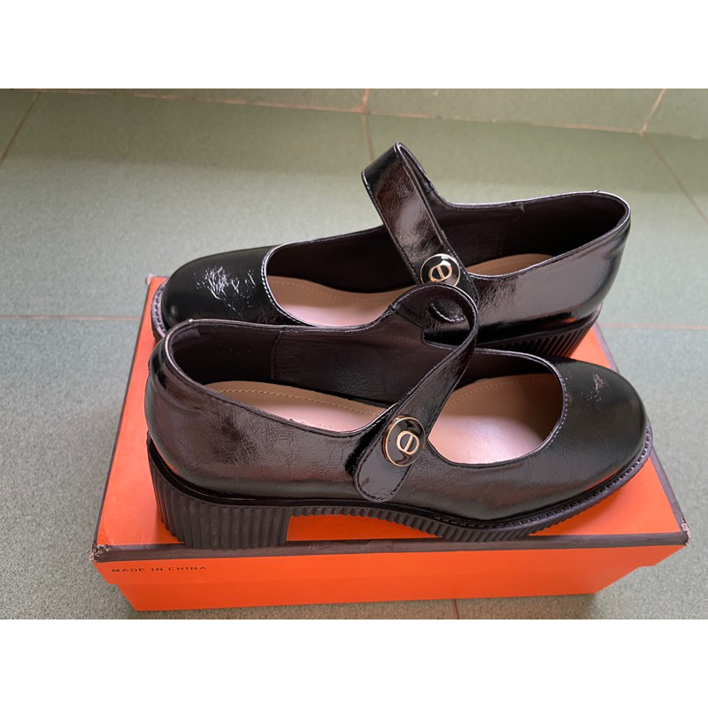 Giày da cao gót nữ Mary Jannes quay ngang, mẫu mã sang trọng