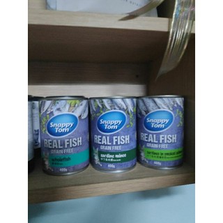Thức ăn ướt mềm cho Mèo Trưởng Thành Snappy tom lon 400g Snappytom Real Fish