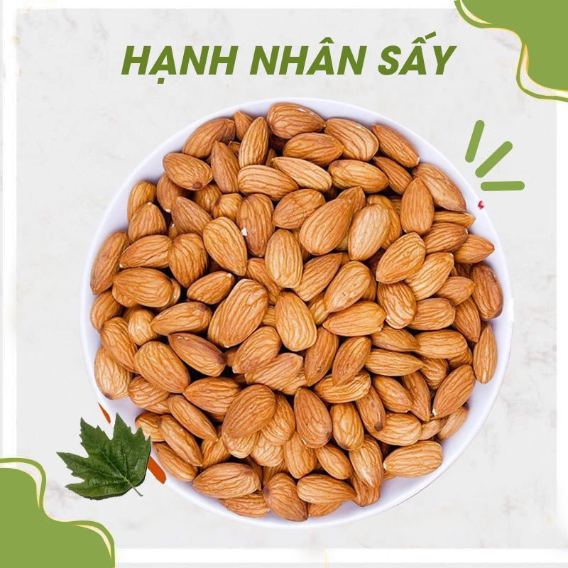 Hạnh nhân sấy nguyên vị Nhà Lá, Hạnh nhân sấy nhập khẩu Mỹ thơm giòn 500g
