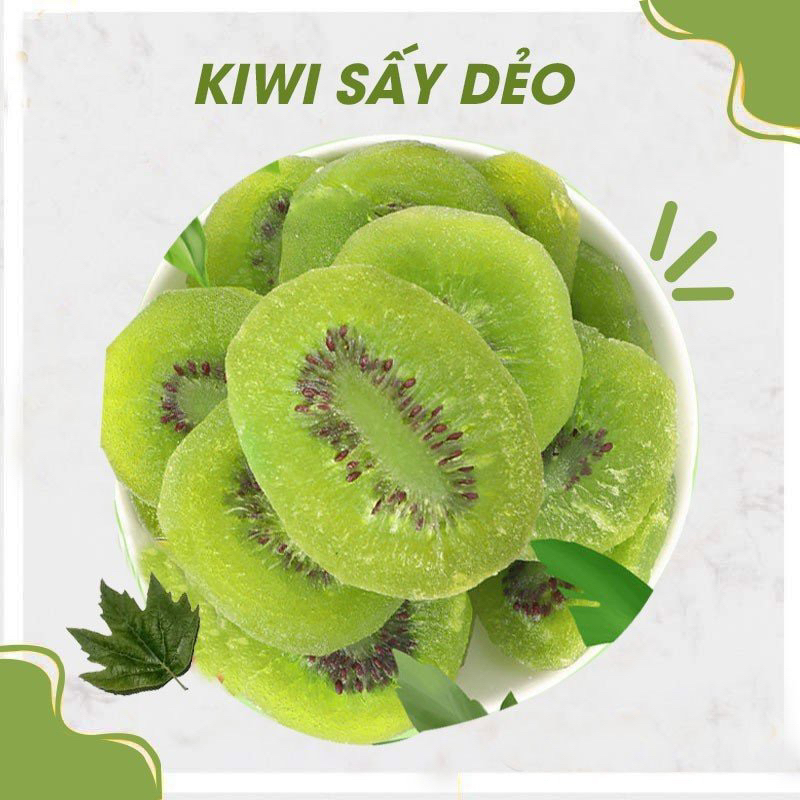 Kiwi sấy dẻo không đường nguyên vị 600g, Kiwi sấy Nhà Lá Thanh Nhẹ, Giòn Ngọt/ Trái cây sấy dẻo, Hoa quả sấy dẻo