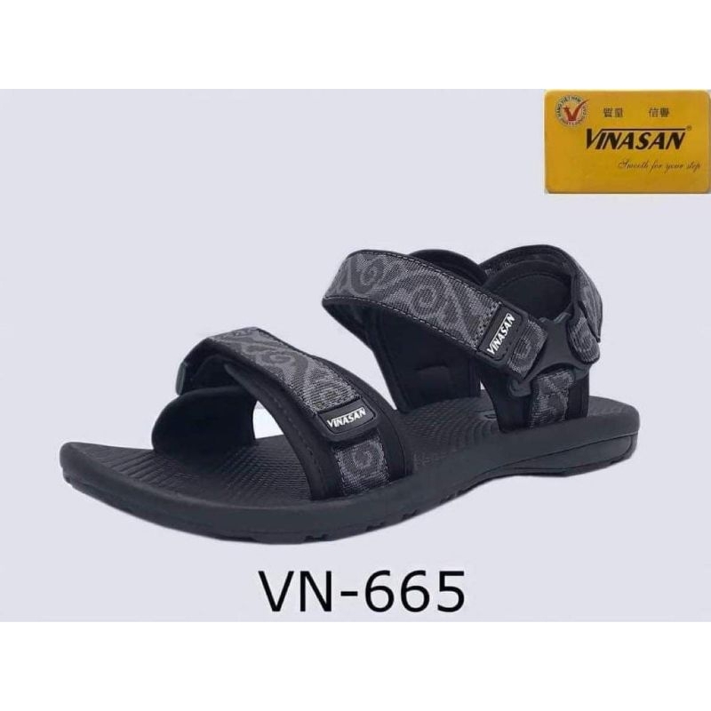 sandal quai ngang mẫu VN665 thương hiệu Vinasan thiết kế dù dệt thổ cẩm size 39-43