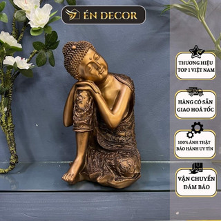 Tượng Phật A Di Đà an nhiên đang ngủ ÉN DECOR màu sắc giả đồng cao 35cm trang trí phong thuỷ an nhiên