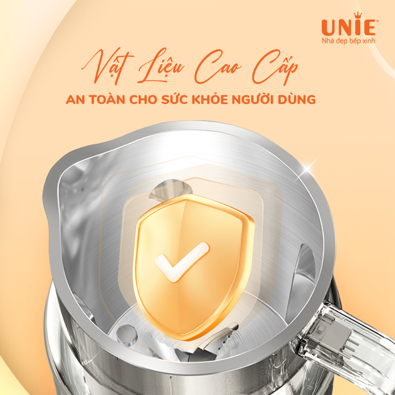 Máy Làm Sữa Hạt Phiên Bản Chống Ồn Unie UMB09- Lưỡi Dao 8 Cánh- Hàng Chính Hãng- BH 1 Năm