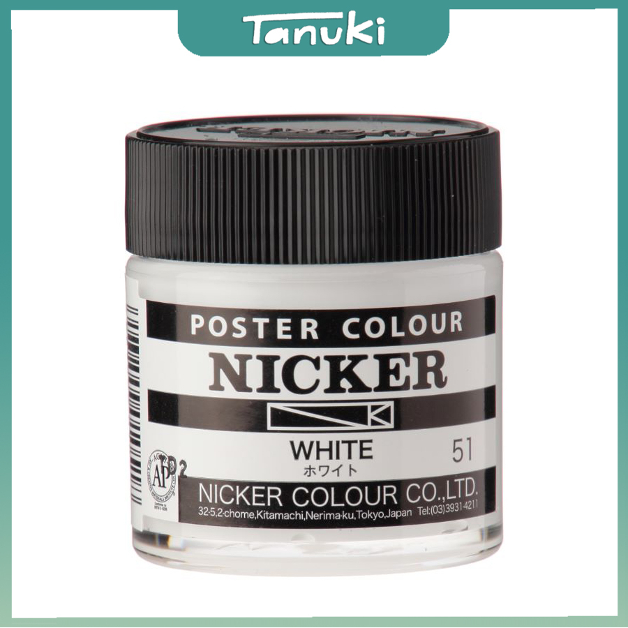 Màu poster Nicker hũ lẻ 40ml màu trắng/đen