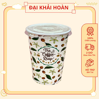 50 Ly Giấy In Hình COFFEE SHOP 14oz – 360ml Có Nắp | Ly giấy cafe | Ly giấy đựng cà phê | Cốc giấy