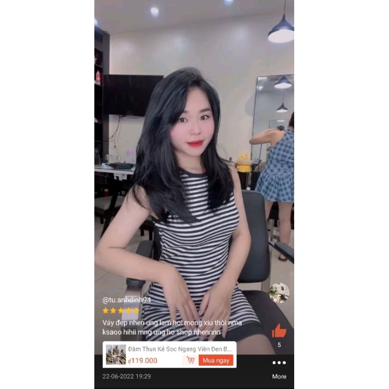 Đầm Thun Kẻ Sọc Ngang Viền Đen Ba Lỗ Sát Nách - Dáng Ngắn Ôm Body Sexy