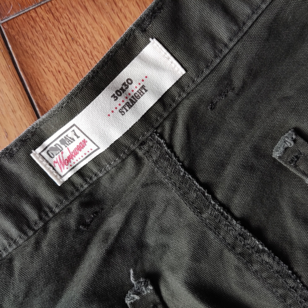 Quần dài kaki OLDNV dáng ống xuông , vải kaki 100% cotton
