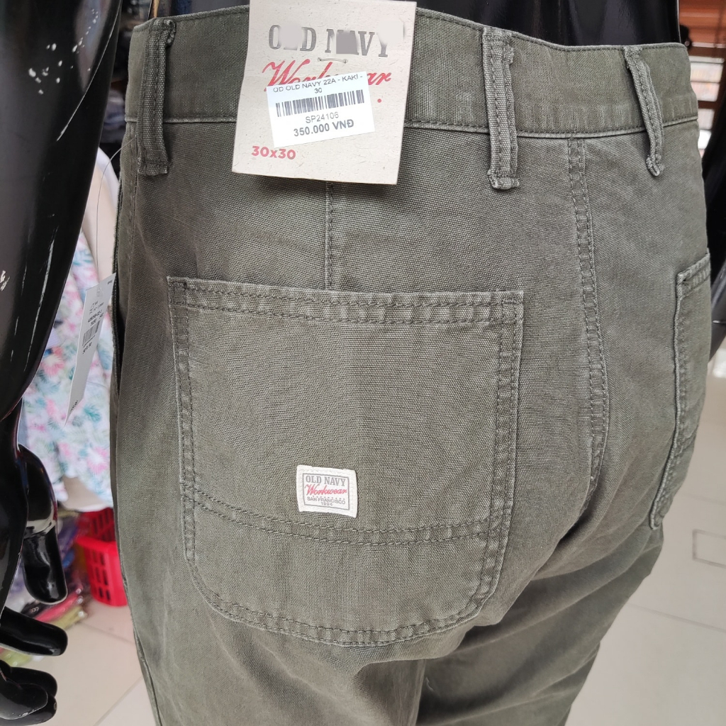 Quần dài kaki OLDNV dáng ống xuông , vải kaki 100% cotton