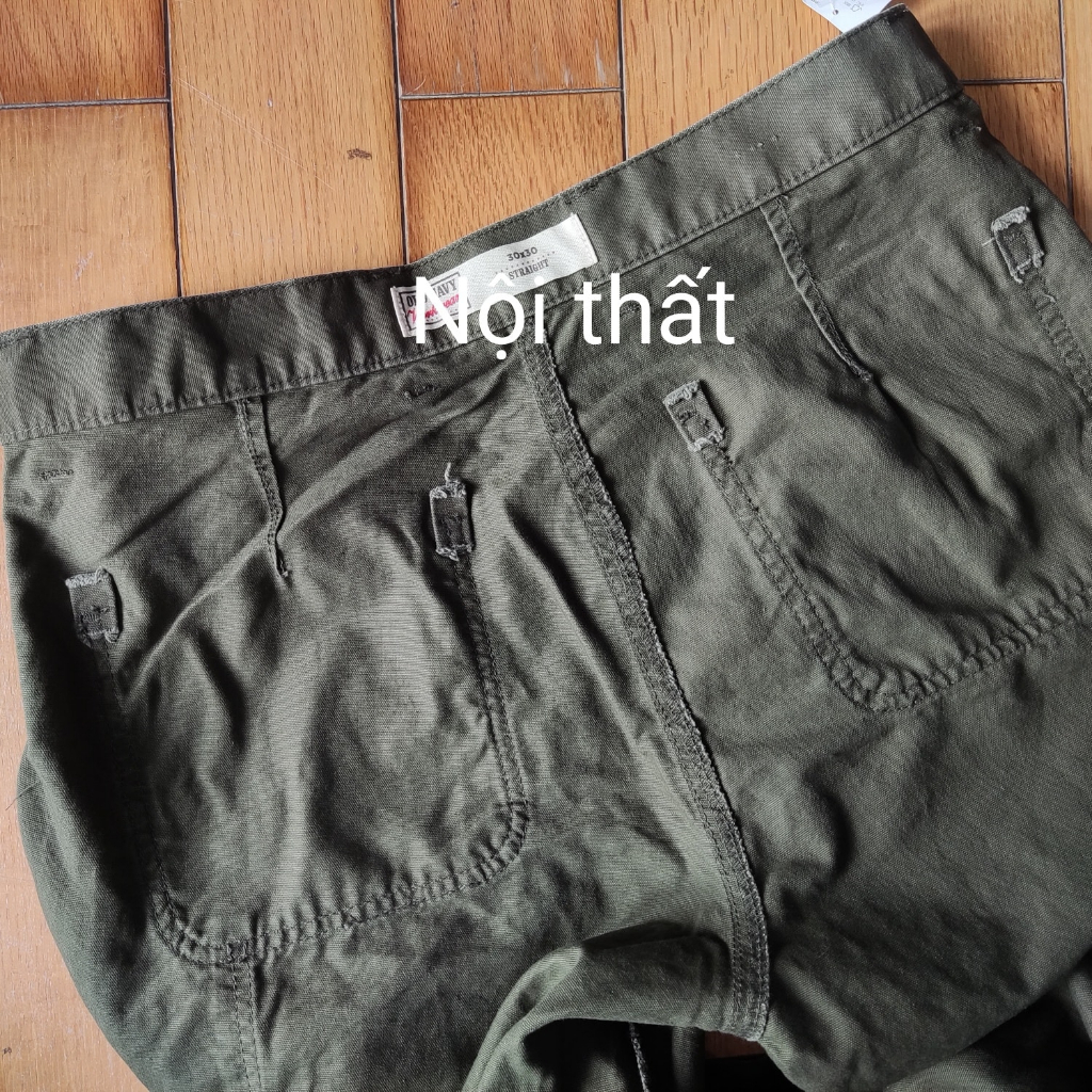 Quần dài kaki OLDNV dáng ống xuông , vải kaki 100% cotton
