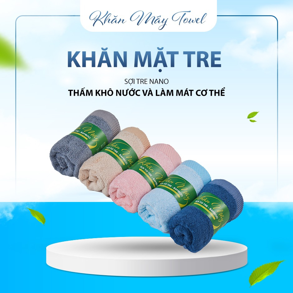 Khăn Mặt Sợi Tre Cao Cấp Siêu Mềm Mại Kích Thước 30x50cm Kháng Khuẩn Kháng Nấm