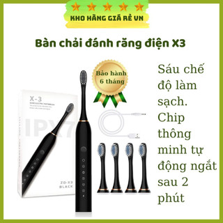 Bàn chải điện sóng âm đánh răng tự động 6 tốc độ với lông chải siêu mềm Sonic [ Kho Hàng Giá Rẻ VN ]