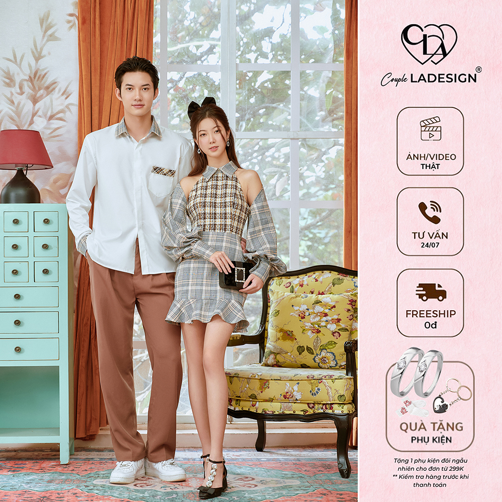 Đồ Đôi Áo Đôi Nam Nữ CoupleLADESIGN Váy Đầm Áo Sơ Mi Couple Đi Du Lịch Luna Dress - Hubert Shirt