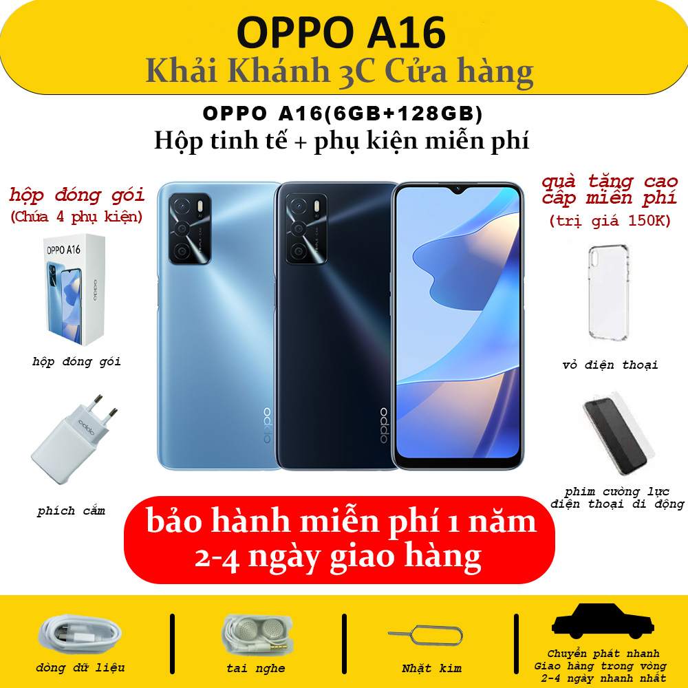 điện thoại Oppo A16 2022 Chính Hãng 2sim Ram 6/128G, Cày Liên Quân-Free Fire-PUBG mượt mà, Bảo hành 12 Tháng