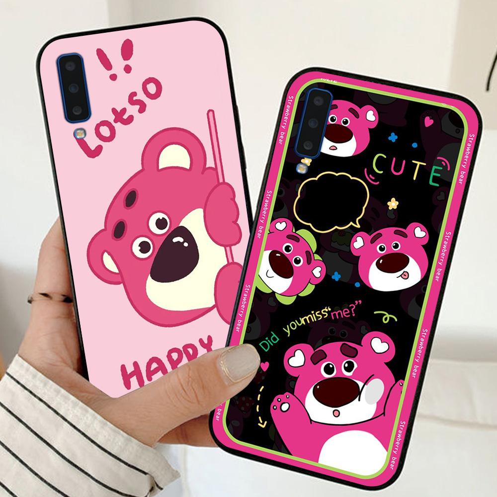 Ốp lưng Samsung a7 2018 / ss a9 2018 in hình gấu dâu cute siêu dễ thương