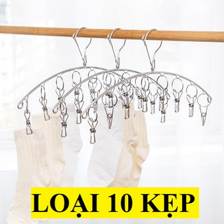Móc phơi treo quần áo inox chống rơi 8/10/20 kẹp cố đinh , móc phơi tất treo đồ nhà tắm, khăn tay, tất vớ, đồ lót